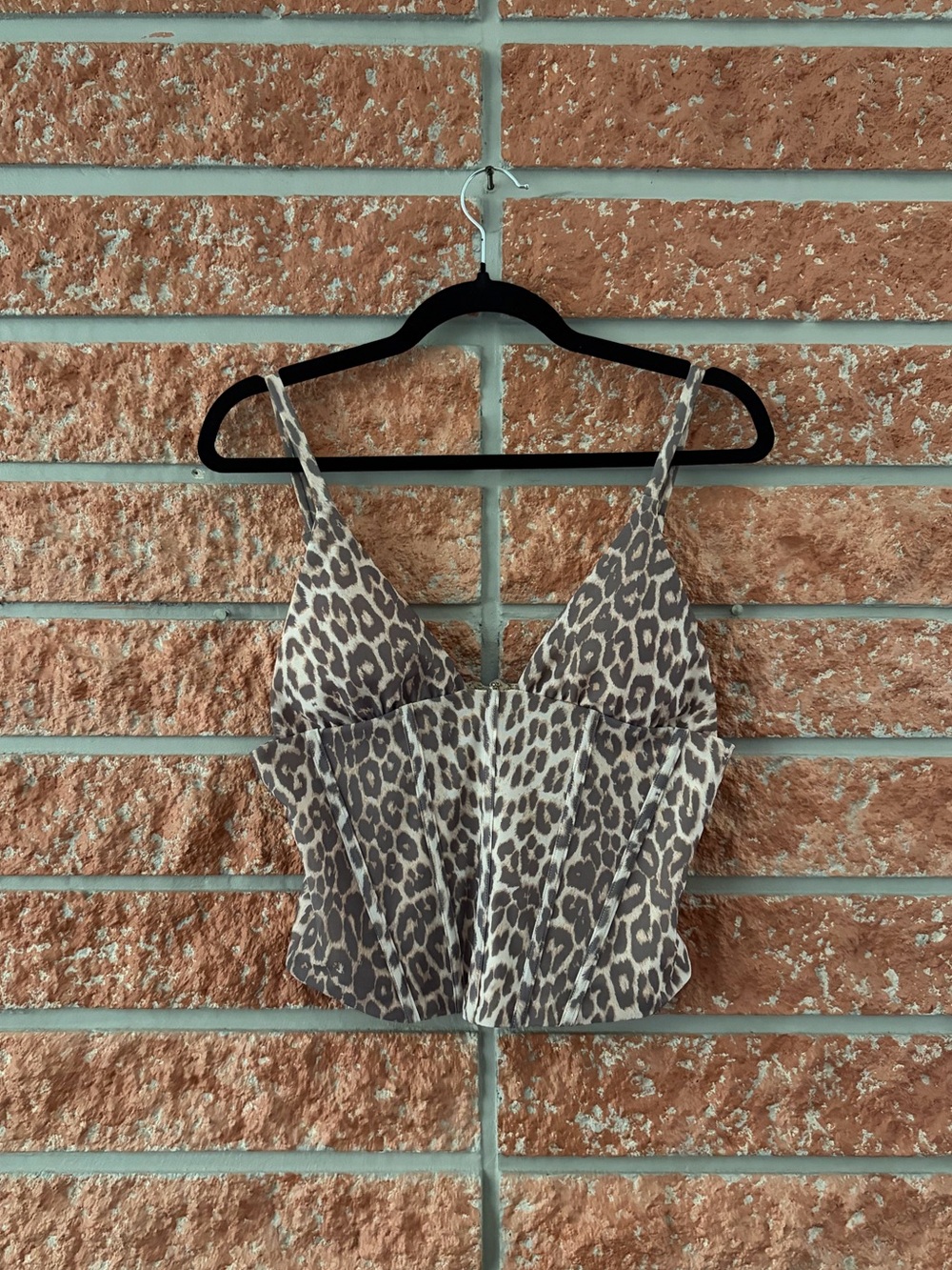 🌟 Leopard Print Crop Corset Top